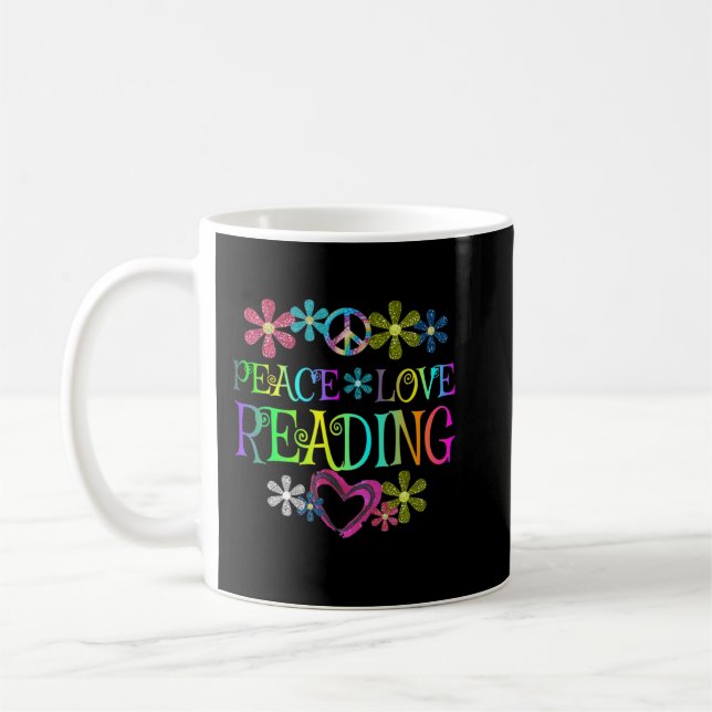 I Kärlek Reading Shirt Bok Älskare Gift Reading Kl Kaffemugg (Vänster)