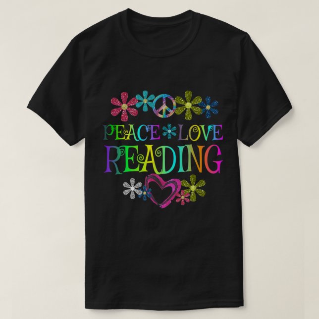 I Kärlek Reading Shirt Bok Älskare Gift Reading Kl T (Design framsida)