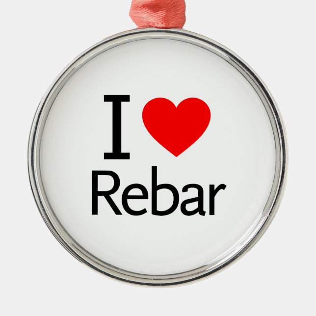 I Kärlek Rebar Julgransprydnad Metall (Framsidan)
