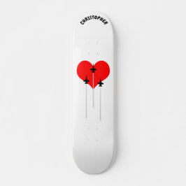 I Kärlek Red Heart Aviation Mini Skateboard Bräda 18,5 Cm