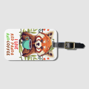 I Kärlek Red Panda och kaffe Bagagebricka