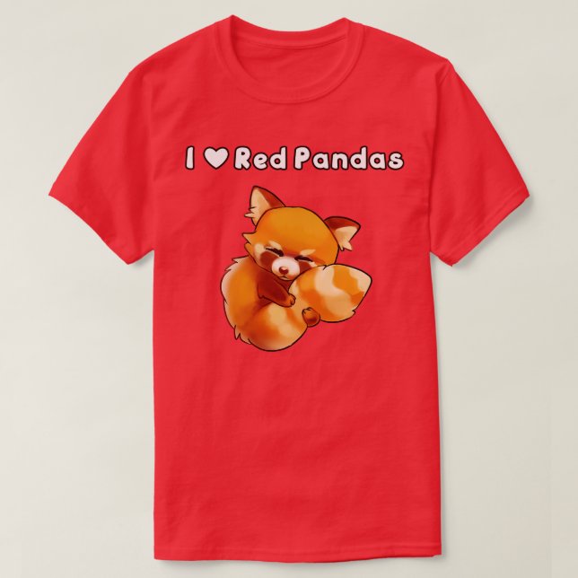 I Kärlek Red Pandas T Shirt (Design framsida)
