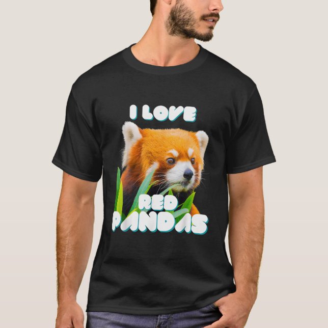I Kärlek Red Pandas Vild Animal T Shirt (Framsida)