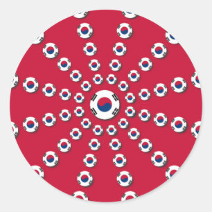 I kärlek Red Runt Klistermärke