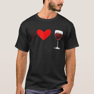 I Kärlek Red Vin som dricker Tee Shirt