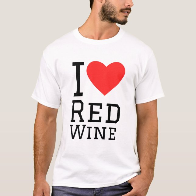 I kärlek red vin t shirt (Framsida)