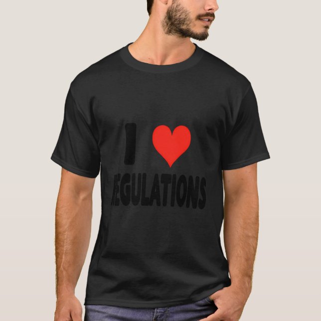 I Kärlek reglemente - Heart Cute Funny Regler Cont T Shirt (Framsida)