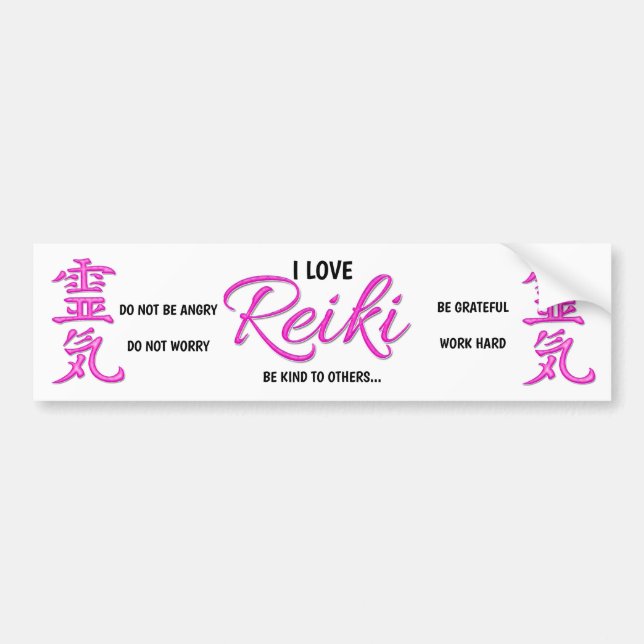 I Kärlek Reiki - Car Bumper Sticker Bildekal (Framsidan)