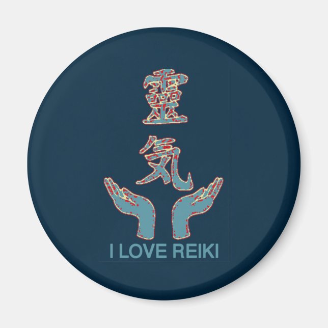 I Kärlek Reiki- Reiki Händer Symbol Magnet (Framsidan)