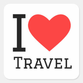 I kärlek resa fyrkantigt klistermärke