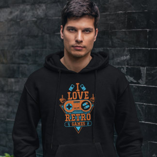 I Kärlek Retro Games - Vintage Gamer Hoodie