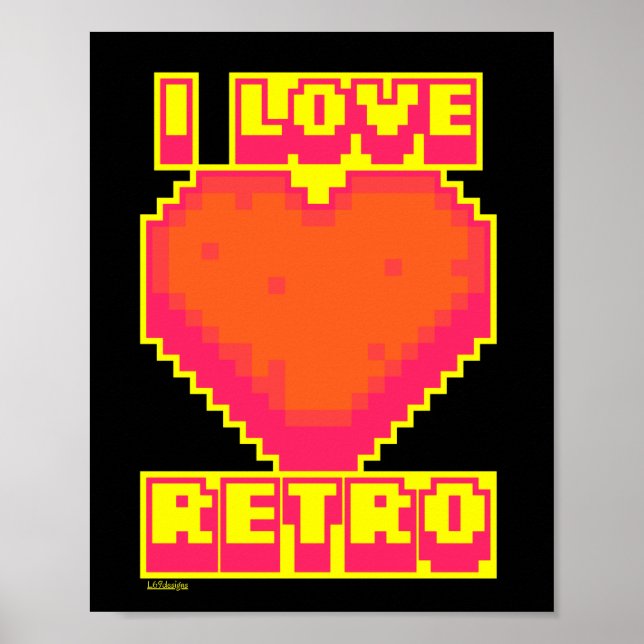 I KÄRLEK RETRO-ombildad spelargåva Poster (Framsidan)