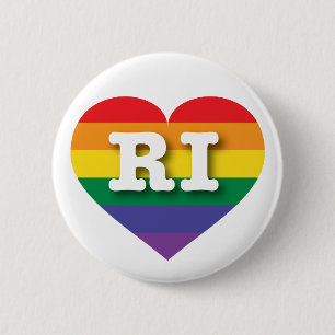 I kärlek Rhode island Gay pride Rainbow Heart Knapp