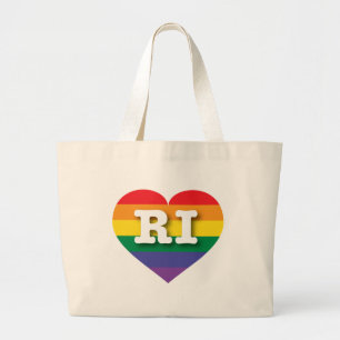 I Kärlek Rhode island Rainbow Heart Jumbo Tygkasse