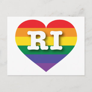 I Kärlek Rhode island Rainbow Heart Vykort