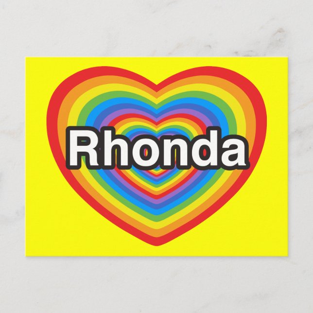 I kärlek Rhonda. Jag kärlek du Rhonda. Hjärta Vykort (Framsida)