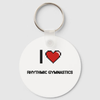I Kärlek Rhythmic Gymnastics Digital Retro Design Nyckelring