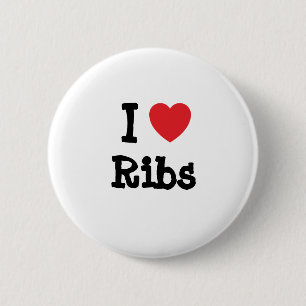 I kärlek Ribs hjärta T-Shirt Knapp