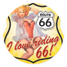I Kärlek Ridding Route 66 Pin Up Girl