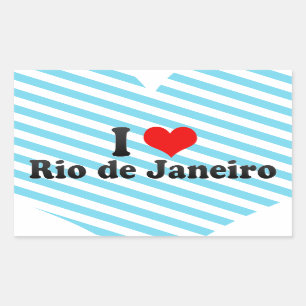 I Kärlek Rio de Janeiro, Brasilien Rektangulärt Klistermärke