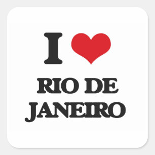 I kärlek Rio De Janeiro Fyrkantigt Klistermärke