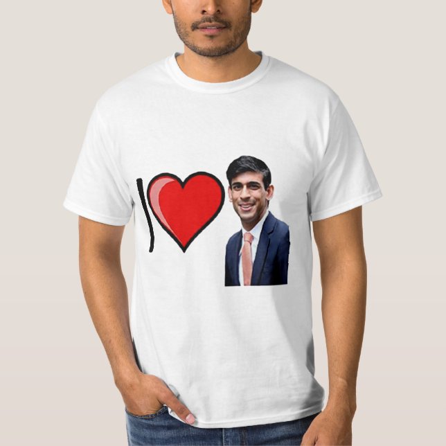 I Kärlek Rishi Sunak T Shirt (Framsida)