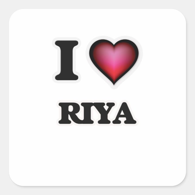 I Kärlek Riya Fyrkantigt Klistermärke (Framsida)