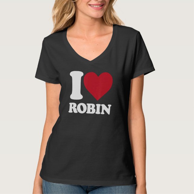 I Kärlek Robin - jag hjärtat Robin T Shirt (Framsida)
