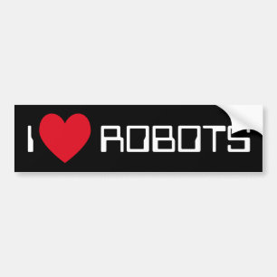 I Kärlek Robots Bumper Sticker Bildekal