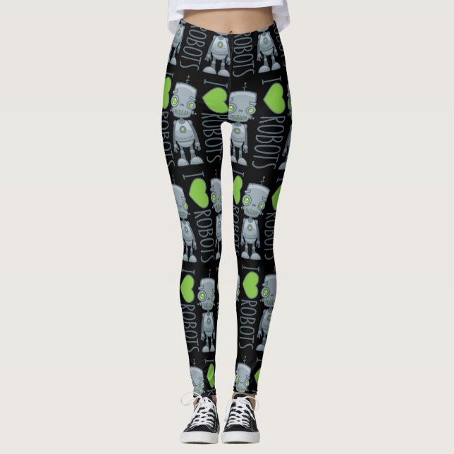 I Kärlek Robots Leggings (Framsida)