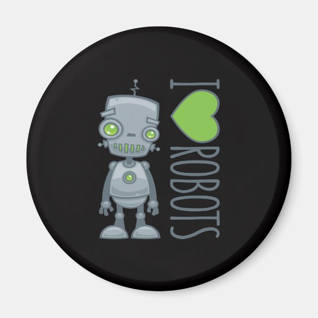 I Kärlek Robots Magnet (Framsidan)