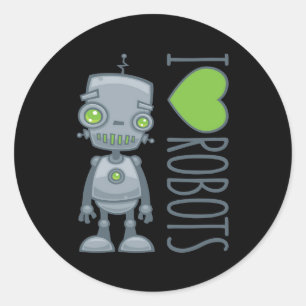 I Kärlek Robots Runt Klistermärke