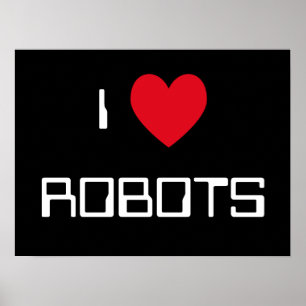 I Kärlek Robots-signatur Poster