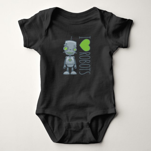 I Kärlek Robots T Shirt (Framsida)