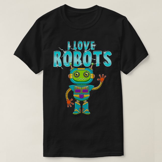 I Kärlek Robots T Shirt (Design framsida)