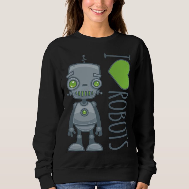 I Kärlek Robots T Shirt (Framsida)