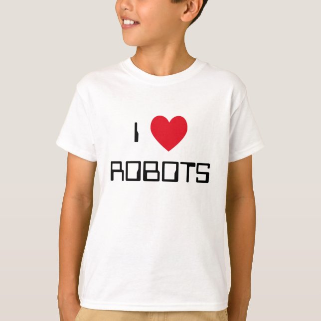 I Kärlek Robots Tee Shirt (Framsida)