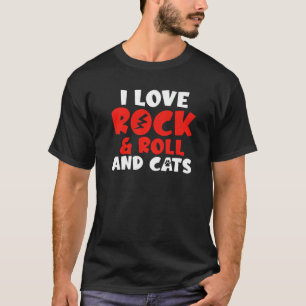 I kärlek Rock and roll och Cats Rocker T Shirt
