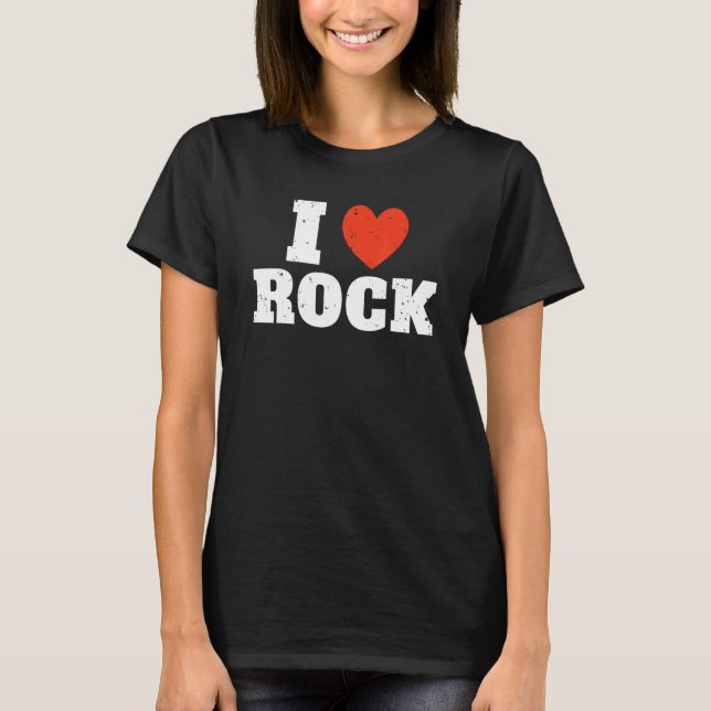I kärlek Rock and roll Rocker T Shirt (Framsida)