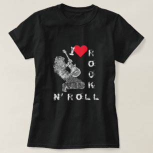 I Kärlek Rock and roll T-Shirt Sten Guitar Player
