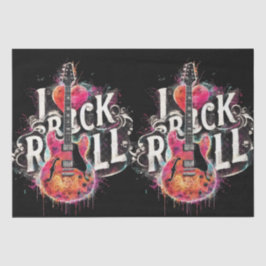 I Kärlek Rock N Roll Electric Guitar Decoupage