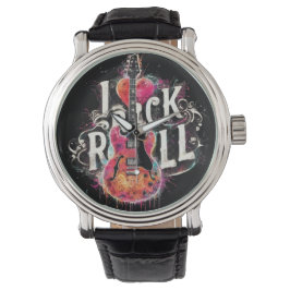I Kärlek Rock N Roll Electric Guitar Painting Armbandsur