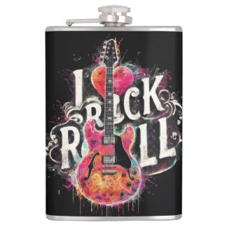 I Kärlek Rock N Roll Electric Guitar Painting Fickplunta