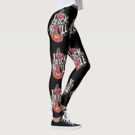 I Kärlek Rock N Roll Electric Guitar Painting Leggings
