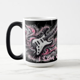 I Kärlek Rock N Roll Electric Guitar Painting Magisk Mugg