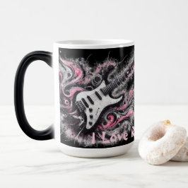 I Kärlek Rock N Roll Electric Guitar Painting Magisk Mugg