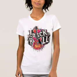 I Kärlek Rock N Roll Electric Guitar Painting Musi T Shirt