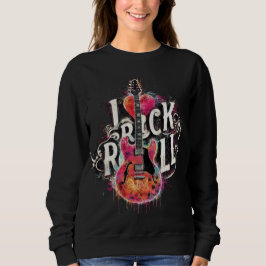 I Kärlek Rock N Roll Electric Guitar Painting T Shirt