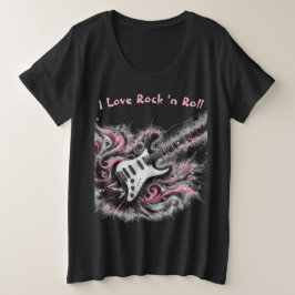 I Kärlek Rock N Roll Electric Guitar Painting T Shirt