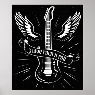 I Kärlek Rock N Roll Poster